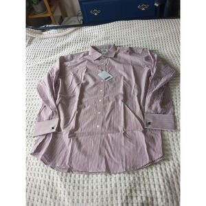 NWT Derek Rose Savile Row London Men's Lounge Shirt Sz 17.5 Superfine Two Fold